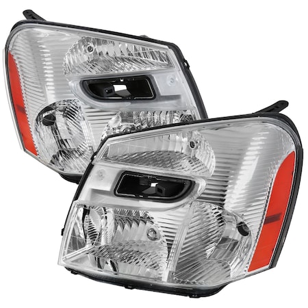 Spec-D Tuning 05-09 Chevrolet Equinox Euro Headlight Chrome Housing 2LH-EQIX05-ABM